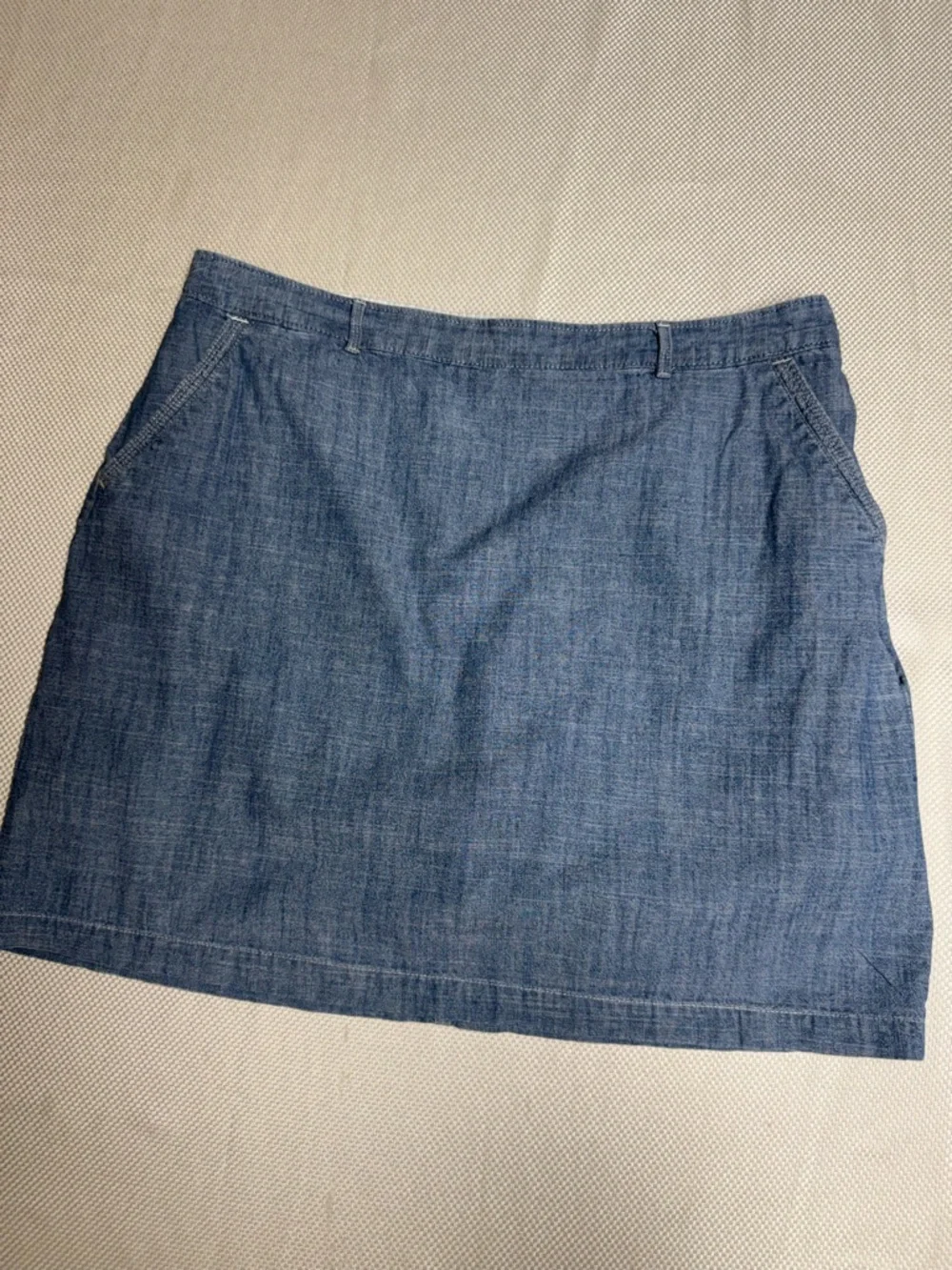 Dockers Light Blue Chambray Mini Skirt - Picture 2 of 9